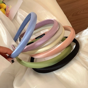 French vintage satin sponge headbands in various colors for elegant hair styling