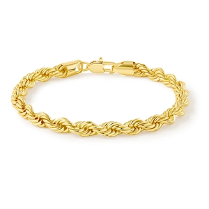 Modern 14K gold plated rope chain bracelet with a minimalist metallic woven texture