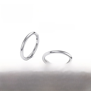 Detailed view of two polished F136 titanium clicker rings for various body piercings