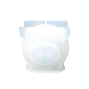 Semi-transparent pig-shaped silicone mold for DIY resin crafts and desk ornaments