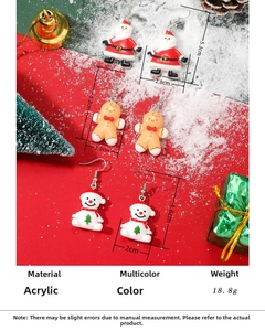 Size specifications and measurements for acrylic Christmas character earrings