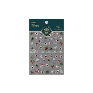 3D embossed Christmas nail stickers with Santa Claus, trees, and reindeer patterns TL-069