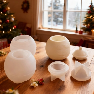 DIY Santa Claus resin storage box silicone mold set for Christmas candle jars and crafts