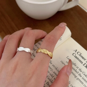 925 Sterling Silver Twisted Braided Ring Adjustable Open Minimalist Rope Line Fashion Jewelry For Women