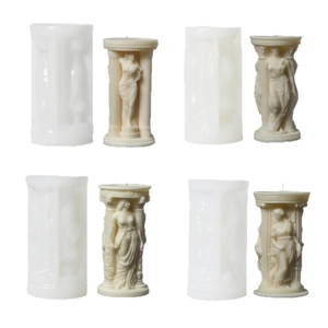 Athena Goddess Silicone Candle Mold Greek Roman Pillar Relief 3D Sculpture DIY Crafting Handcrafted Soap Gypsum Resin