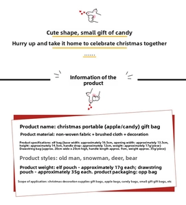 Detaillierte Spezifikationen für Weihnachtstüten aus Vliesstoff mit Rentier-Motiven