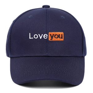 Casquette de baseball classique en coton bleu marine avec broderie Love You