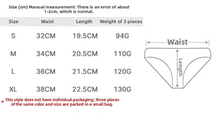 Detailed size chart for low-waist ribbed cotton panties with S to XL waist measurements