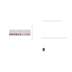 Detail showing dimensions of heart-shaped earring set with 1.3cm diameter markers