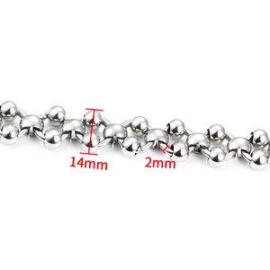 14mm Doppelperlenkette aus Titanstahl für Halsketten und Armbänder mit 2mm Details