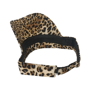 Outdoor leopard print open top sun hat with adjustable velcro strap for women