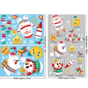 Detailed sheet layout and dimensions of Christmas astronaut and snowman stickers