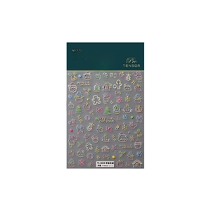 3D embossed Christmas nail art stickers featuring Santa, snowmen, and reindeer designs