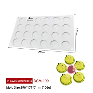 24-cavity silicone mousse cake mold and chocolate wax seal tools for DIY baking