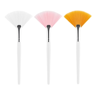 Fan Shape Makeup Brush Synthetic Fiber Facial Mask Acid Peel Applicator Soft Bristles Beauty Skincare Tools