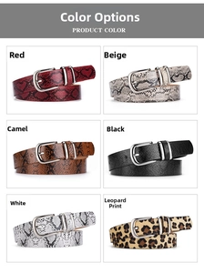 Sélection de ceintures en simili cuir à motif serpent, léopard et noir avec boucle en métal