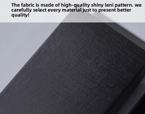 Macro detail of high-gloss black Laini pattern fabric for premium watch gift boxes