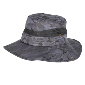 Outdoor camouflage bucket hat with breathable mesh and wide brim for sun protection