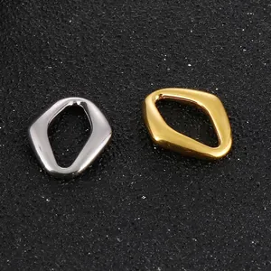 Geometric Hollow Rhombus Pendants Stainless Steel Irregular Minimalist Charms For DIY Necklace Earring Jewelry Making