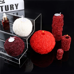 3D Rose Blumen Silikonform Für Kerzenherstellung DIY Aromatherapie Seife Mousse Kuchen Valentinstag Herz Zylindrisch Kugel