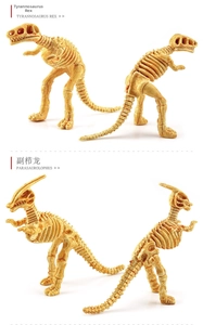 Detailansicht der T-Rex und Parasaurolophus PVC Dinosaurier Skelett Spielzeugmodelle
