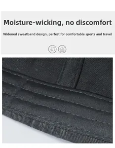 Detailed close-up showing the widened sweatband and breathable fabric of the baseball cap