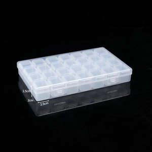 Transparent Detachable Storage Box With Individual Lids PP Plastic Grid Organizer For Beads Nail Art Jewelry Storage Case