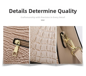 Detailed macro view of khaki crocodile embossed texture and premium gold metal hardware