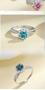 Detail of S925 sterling silver ring featuring a cross-band design with multi-color stones