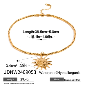 Spécifications de taille et propriétés imperméables du collier tournesol doré