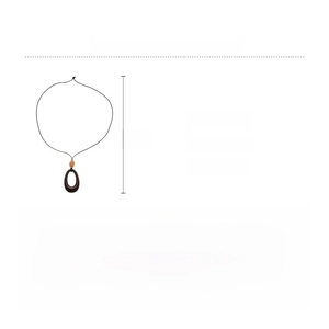 Detail view of resin wood pendant dimensions and specifications for this ethnic necklace