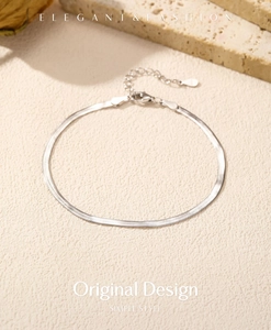 Détail du bracelet chaîne serpent en argent sterling 925 avec fermoir ajustable
