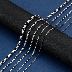 Box Chain Necklace Stainless Steel Minimalist Square Link Hip Hop Punk Style Unisex Polished Jewelry Accessory
