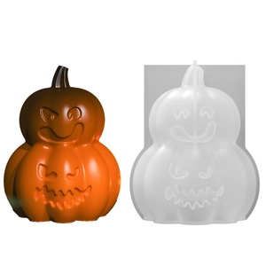 Halloween double-layered pumpkin silicone mold for DIY candles and resin pumpkin crafts