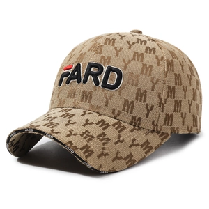 Brown baseball cap with MY pattern and 3D FARD embroidery for a stylish look