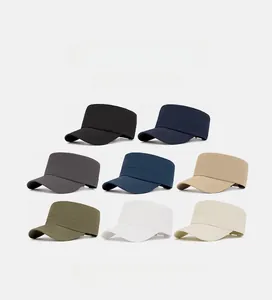 Matrix display of quick-dry military flat top caps in eight assorted casual colors