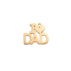 Χρυσό μενταγιόν καρδιά I Love Dad από ανοξείδωτο ατσάλι για κοσμήματα Γιορτή του Πατέρα