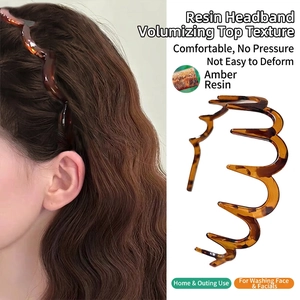 Serre-Tête Zigzag Ondulé Antidérapant En Plastique Pour Femmes Lavage Du Visage Sport Motif Écaille De Tortue
