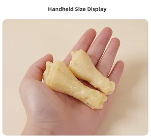 Handheld size display of realistic PVC chicken wing food models with detailed skin texture