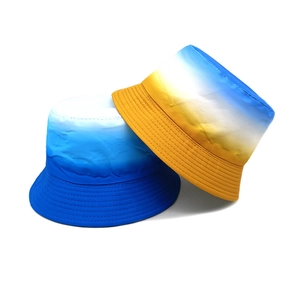 Kids reversible gradient rainbow bucket hat with sun protection for outdoor travel