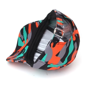 Classic camouflage baseball cap with adjustable strap and orange camo pattern print