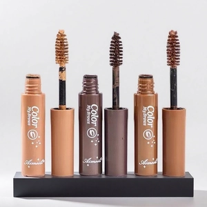 Three shades of long-lasting waterproof eyebrow gel with spiral brushes for natural brows
