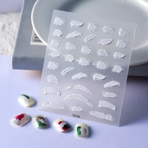 Relief Nail Art Stickers Abstract Plaster Graffiti Texture DIY Manicure Decoration Waterproof Decals For Women