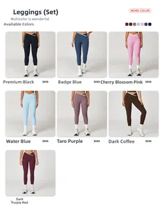 Détail du legging de yoga taille haute en sept couleurs avec ceinture croisée en V