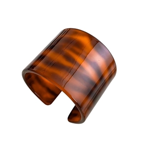Wide leopard print acetate open cuff bracelet with tortoiseshell texture for women