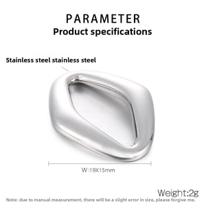 Detailed specs of geometric hollow stainless steel pendant charm 19x15mm for DIY jewelry