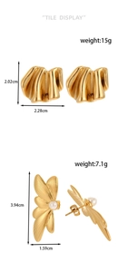 Détails des dimensions et du poids des boucles d'oreilles géométriques et en perles