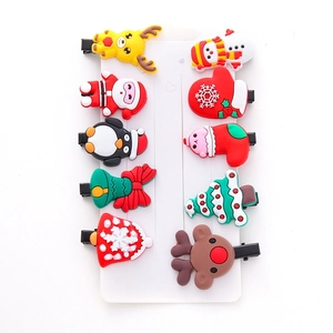 Coffret de pinces à cheveux Noël avec bonhomme de neige cerf et père Noël pour fillettes