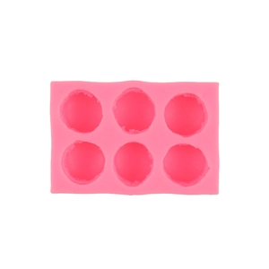 Rosa Silikonform mit 6 runden Mulden für 3D-Macarons, DIY-Backen und Seifen