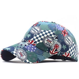 British flag Union Jack patchwork baseball cap with London badges and star embroidery